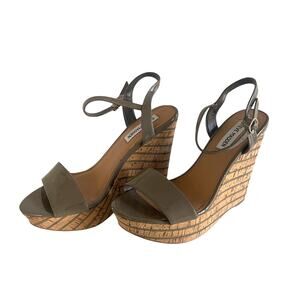 Steve Madden Sophia Taupe/Olive Wedges